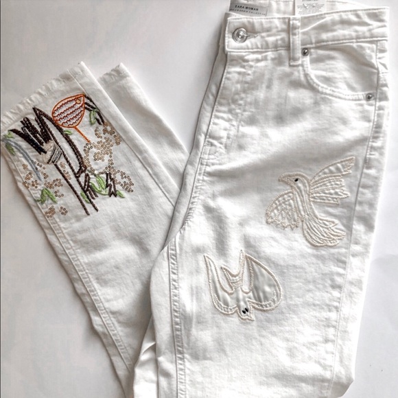 Zara Embellished White Jeans - Picture 7 of 8